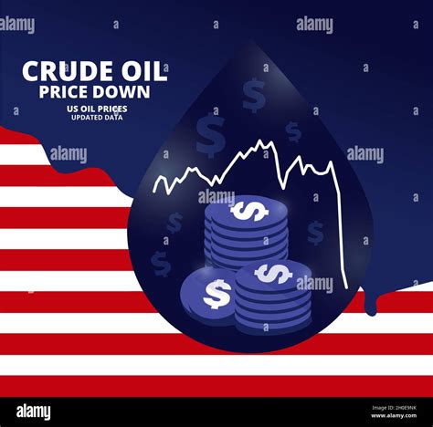 Illustration Vector Graphic Of Oil Price Falling Down Graph And