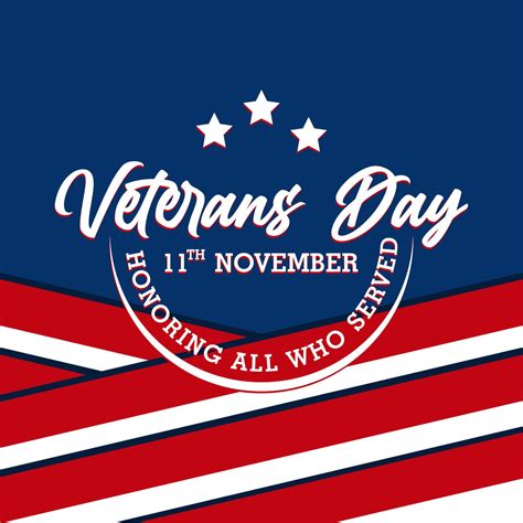 Usa Veterans Day Greeting Card With Brush Stroke Background In United