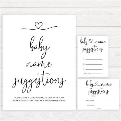 Minimalist Baby Name Suggestion Baby Name Suggestions Printable Baby