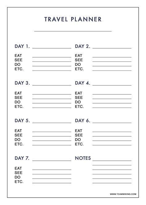The Best Free Printable Vacation Planner Template Roy Blog
