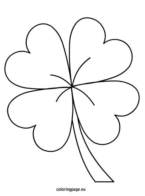 Four Leaf Clover St Patric Day Coloring Pages Free Printable Coloring