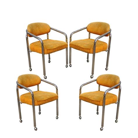 Shop dining chairs with arms at chairish, the design lover's marketplace for the best vintage and used furniture, decor and art. Set of 4 Vintage Chromcraft Mid Century Modern Tubular ...