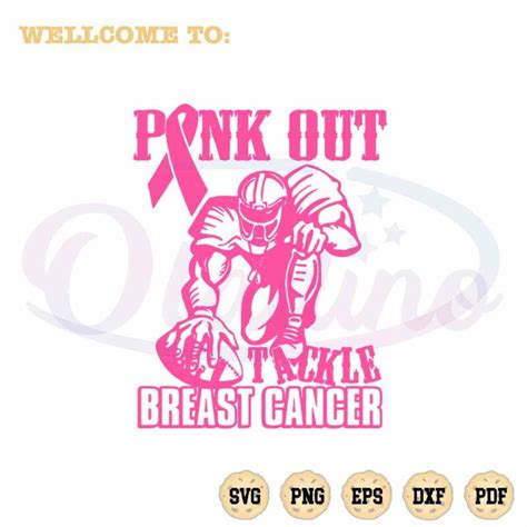Pink Out Tackle Breast Cancer Svg Football Cancer Awareness Cutting File