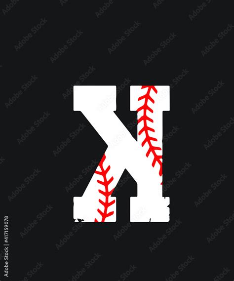 Alphabet K Baseball Vector Template Icon Image Infographic Minimal