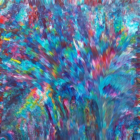 Psychedelic Waterfall No 3 36 X 36 In Alexandra Romano Art
