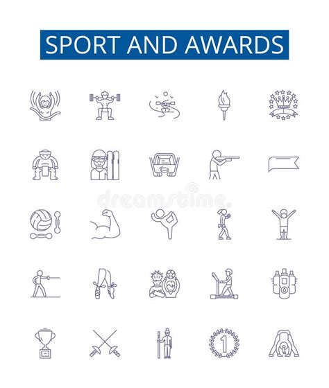 Sport And Awards Line Icons Signs Set Design Collection Of Sports