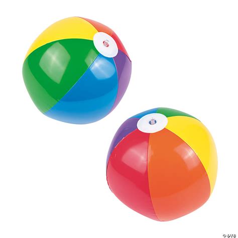 Inflatable 11 Rainbow Medium Beach Balls 12 Pc Oriental Trading
