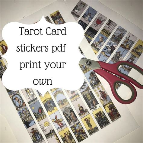 Printable Tarot Card Stickers Pdf Etsy Diy Tarot Cards Tarot