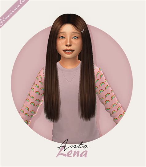 Sims 4 Hairs Simiracle Anto`s Lena Hair Retextured Kids Version