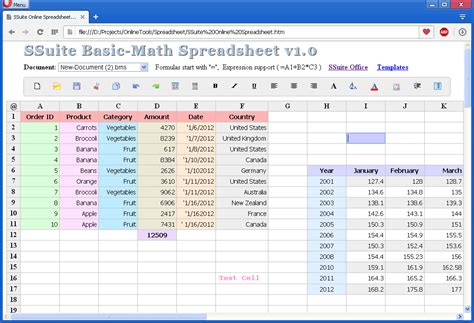 Ssuite Basic Math Spreadsheet 12 Free Download