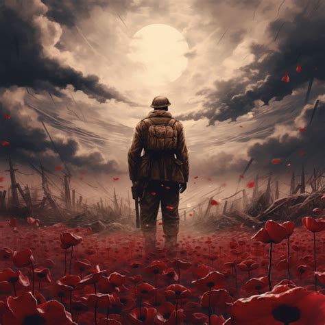 Soldier In A Poppy Field Free Stock Photo Public Domain Pictures