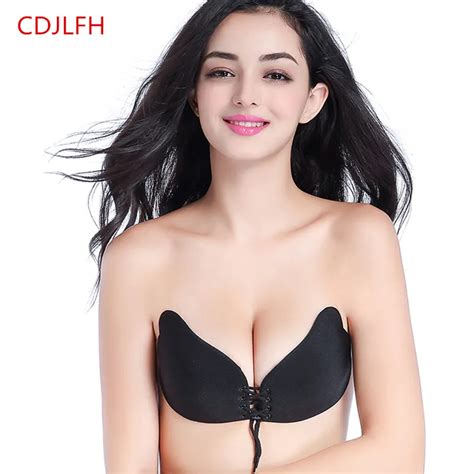 CDJLFH Hot Strapless Bra Push Up Bralette Sexy Bras For Bikini Wedding Dress Women Silicone Bra