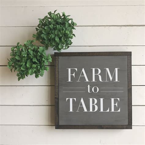 Farm To Table Is One Of Our Most Popular 13x13 Handprinted Wood Signs