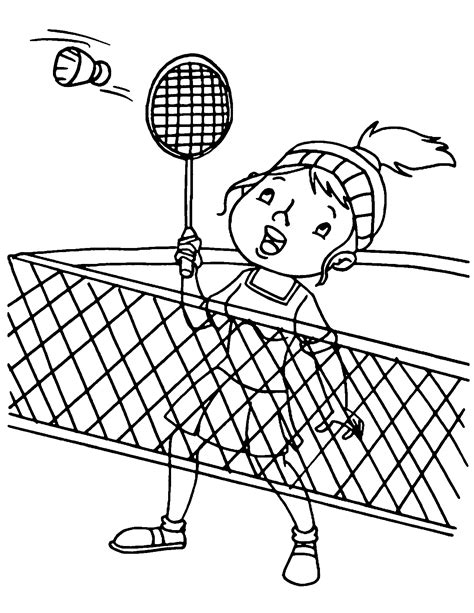 Badminton Coloring Pages Printable Racket Shuttlecock Sports Coloring