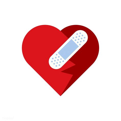 Heart With A Plaster Bandage Vector Free Image By Aum