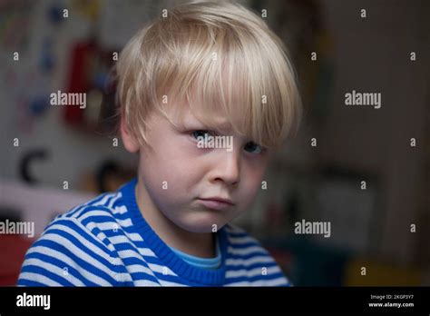Portrait Of Angry Little Boy Stock Photo Alamy