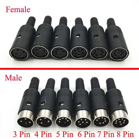 50pcs 34567 Pin Din Plug 8 Pin Din Plug Or Socket Cable Connector