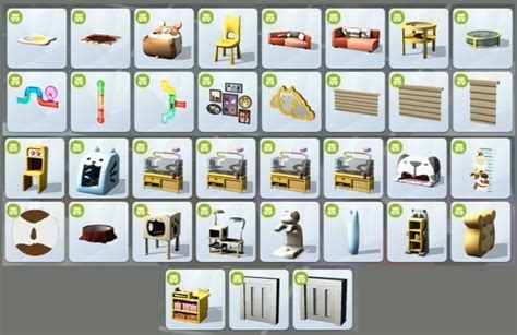 The Sims 4 My First Pet Stuff Thumbnail Preview Of New Cas And Build Items