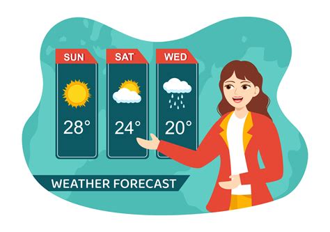 Meteorologist Vector Illustration With Weather Forecast And Atmospheric