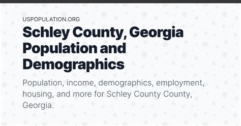 Schley County Georgia Population Income Demographics Employment