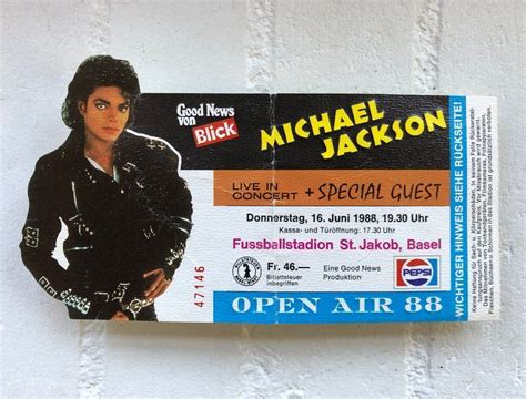 Michael Jackson Ticket Basel 1988 Kaufen Auf Ricardo