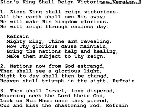 Advent Hymns Song Zions King Shall Reign Victorious 3 Complete