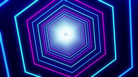 4k Abstract Sci Fi Tunnel Vj Motion Background Neon Light Tunnel