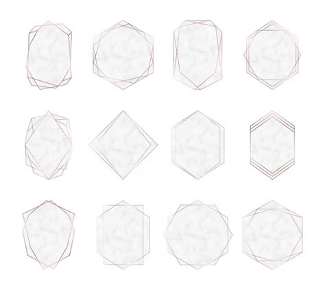 Premium Vector Rose Gold Geometric Polygonal Marble Frames