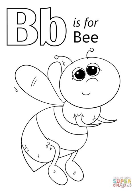 Words like cat and car are some of kids' first sight words. Letter B is for Bee coloring page | Free Printable ...