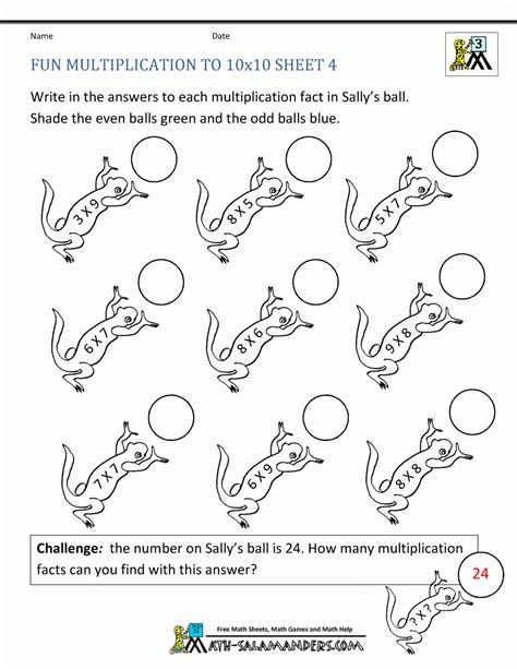 Fun Multiplication Practice Worksheets Free Printable