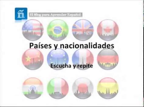 Vocabulario con actividades o ejercicios online. Países y nacionalidades - YouTube