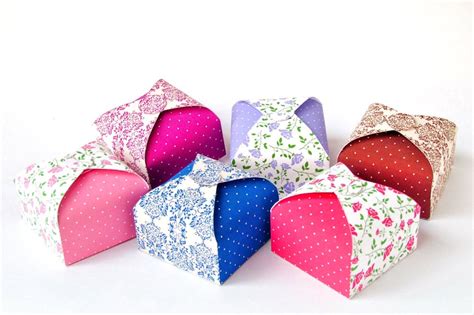 DIY Printable Party Favor Boxes Set Of 6 No Glue Slotted Etsy