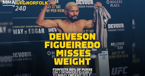 He currently competes in the flyweight division of the ultimate fighting championship (ufc). Deiveson Figueiredo misses weight for UFC Norfolk ...