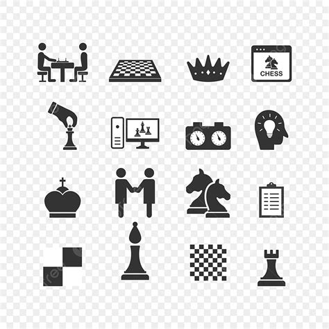Chess Set Vector Hd Png Images Chess And Game Vector Icons Set Game