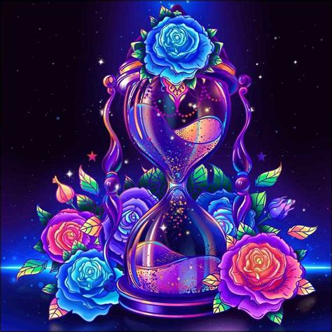 Hourglass With Roses Cute Galaxy Wallpaper Butterfly Wallpaper Art