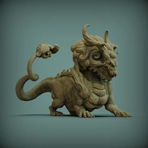 Asian Dragon 3d Model For Printing And Gaming Stl File Format Etsy