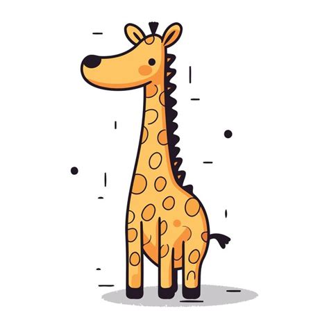 Premium Vector Cute Cartoon Giraffe Isolated On White Background
