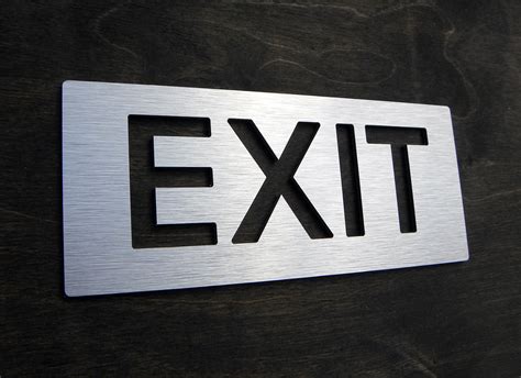 Exit Sign For Doors Modern Wall Plaque Info Exits Etsy Uk