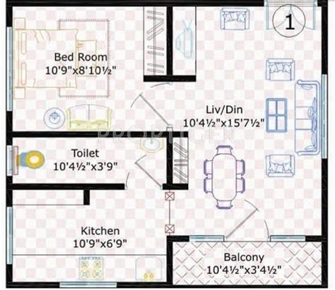 Search our floor plans by square footage range. 500 sq ft 1 BHK Floor Plan Image - Sivani Developers ...