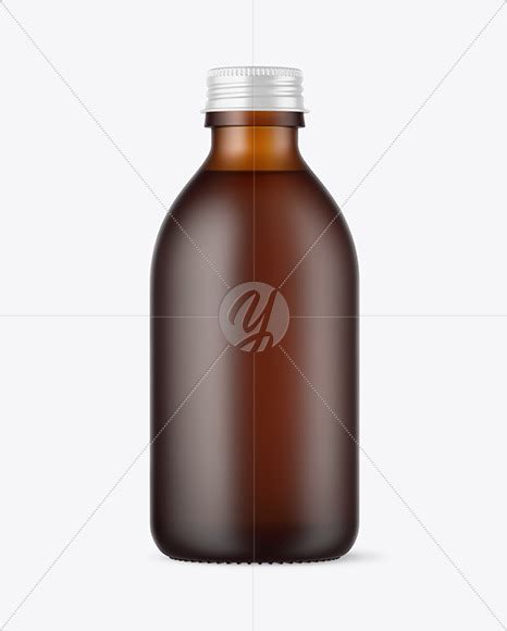 Frosted Amber Glass Bottle Mockup in Bottle Mockups on Yellow Images Object Mockups