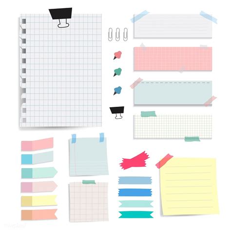 Colorful Blank Paper Notes Vector Set Free Image By