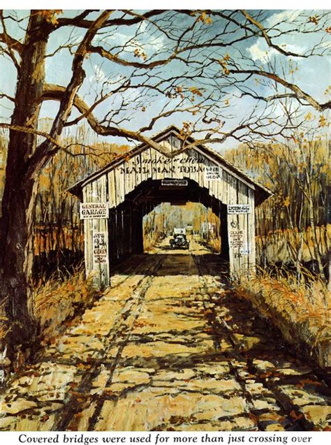 Covered Bridge Art By Eric Sloane Covered Bridges Pinterest