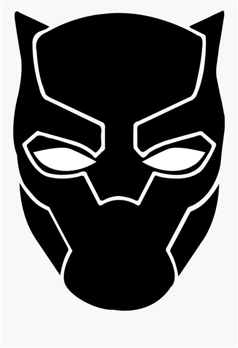 Clip Art Avengers Svg Freeuse Black Panther Face Drawing Free