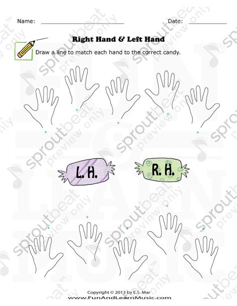 Right Hand Or Left Hand Left Handed Right Hand Music Worksheets