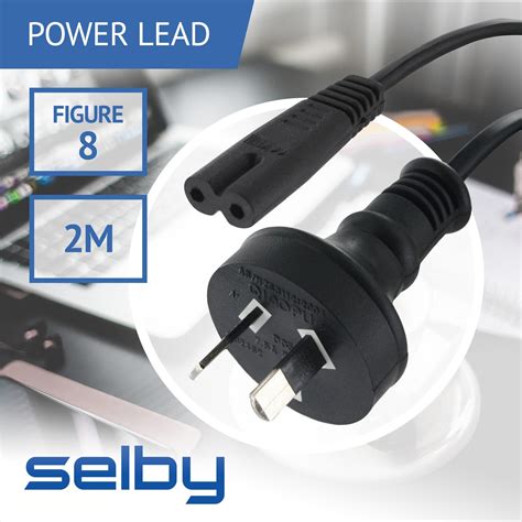 2m Mains Power Lead Cord Cable Au 2 Pin To Figure 8 Plug 240v 75a Ebay