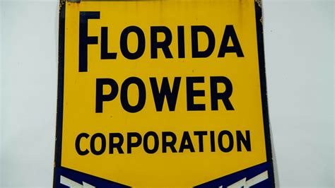 Florida Power Corporation Single Sided Porcelain Sign M283