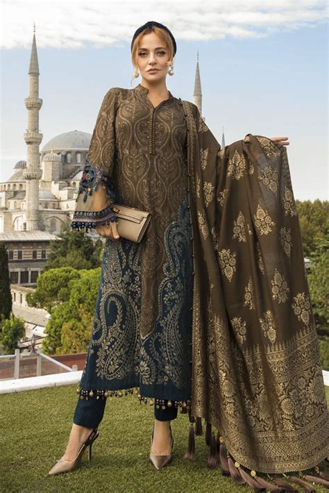 Maria B Latest Winter Linen Dresses Fancy Shawl Collection 2020 2021