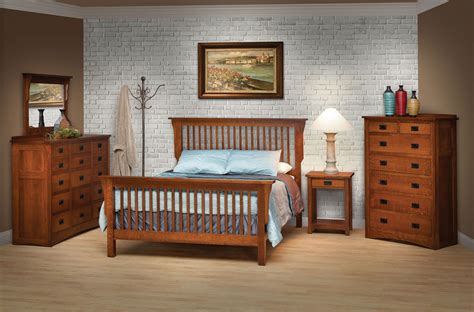 Daniels Amish Mission Full Mission Style Frame Bed With Headboard
