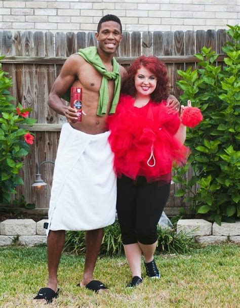 The Cute Old Spice Guy And A Loofah Couples Costumes Diy Couples Costumes Couple Halloween
