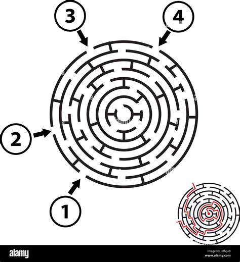 Vector Round Maze Labyrinth Isolated On White Stock Vector Image